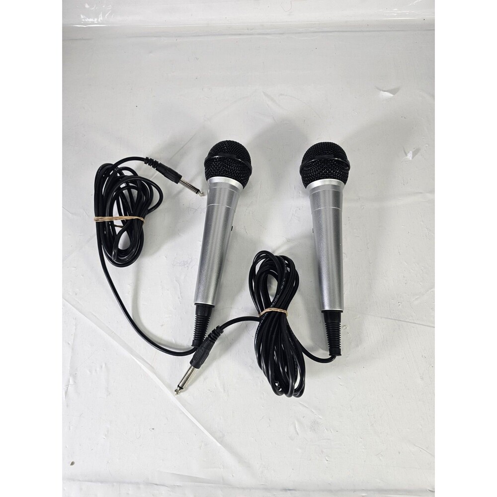 Lot Of 2 High Grade Professional Low-Noise Cable Microphone On Off Switch Silver